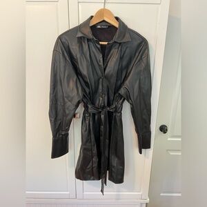 ZARA leather mini dress size S